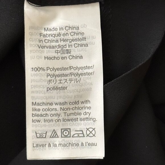 EUC J Crew Blouse Woman's sz 22 Dressy Black Sheer Peephole Tie back - Picture 8 of 12